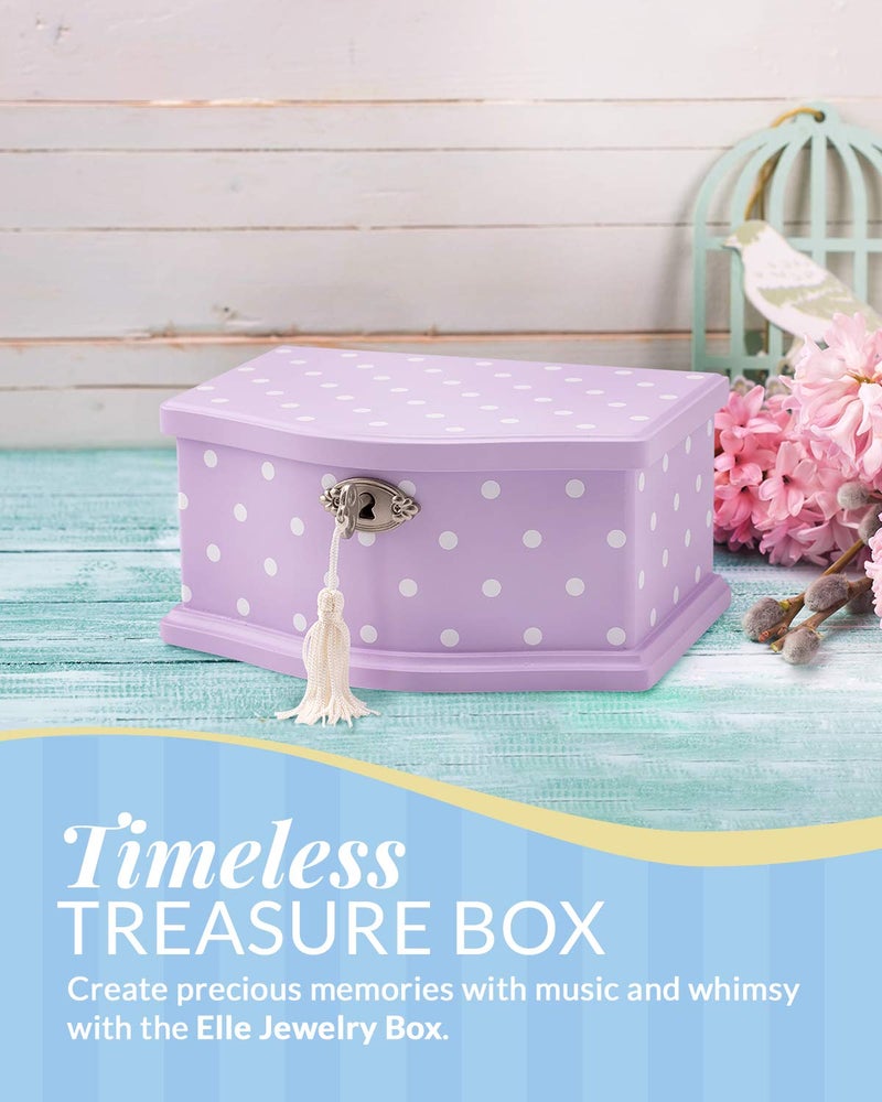 Art Lins Elle Jewelry Box - Ballerina Jewelry Organizer and Swan Lake Wind-Up Music Box for Girls and Teens, Accessories and Keepsake Wooden Storage with Lock and Mirror, Charming Room Decor and Gift, Small - Image 2